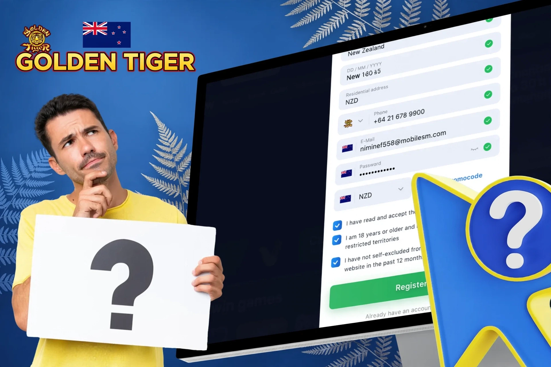 Step-by-step description of the registration process on the website or app
