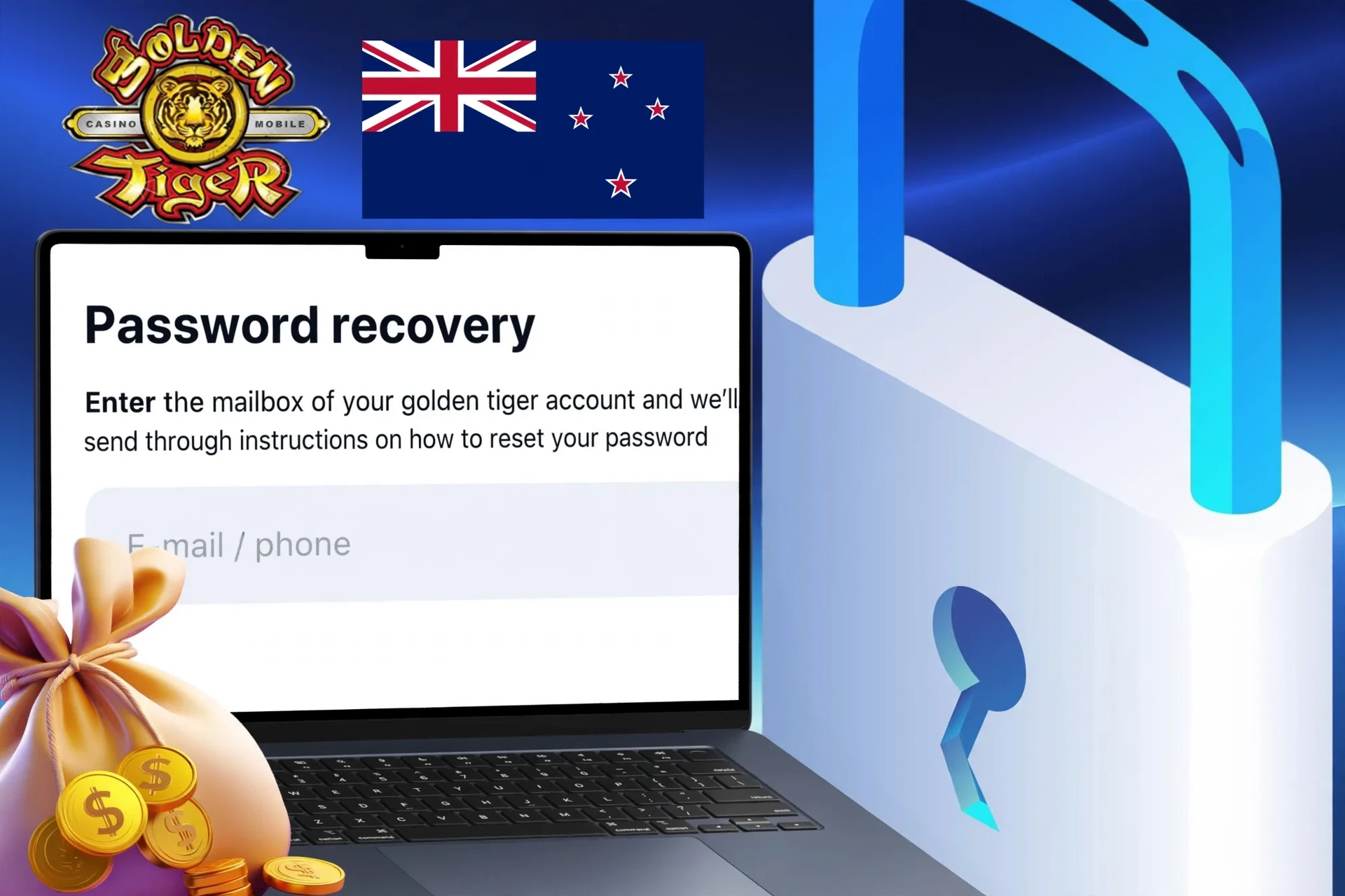 Procedure for restoring access to a Golden Tiger account in case of password loss